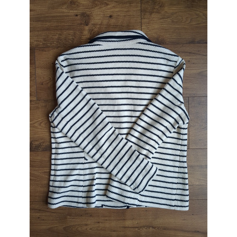 Talbots Womens L Long Sleeve Collared‎ Button Striped Nautical  Knit Sweater - Picture 8 of 10